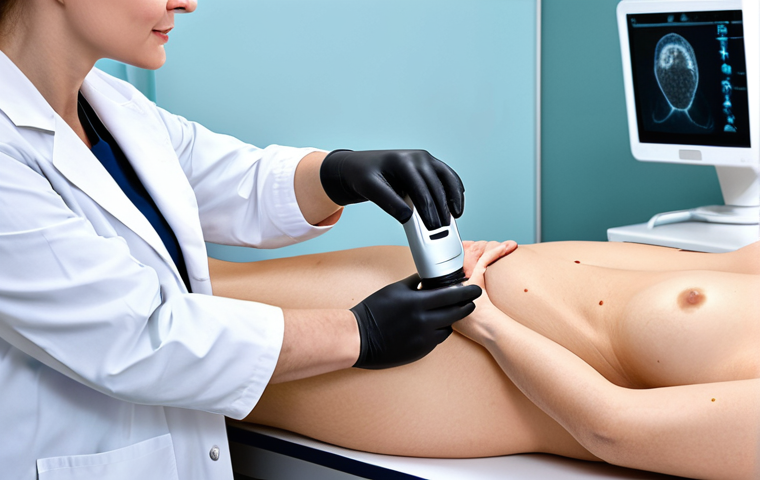 "A dermatologist in a clinic consulting a woman about laser mole removal, fully clothed, appropriate content, safe for work, professional setting, perfect anatomy, well-formed hands, modern medical office."