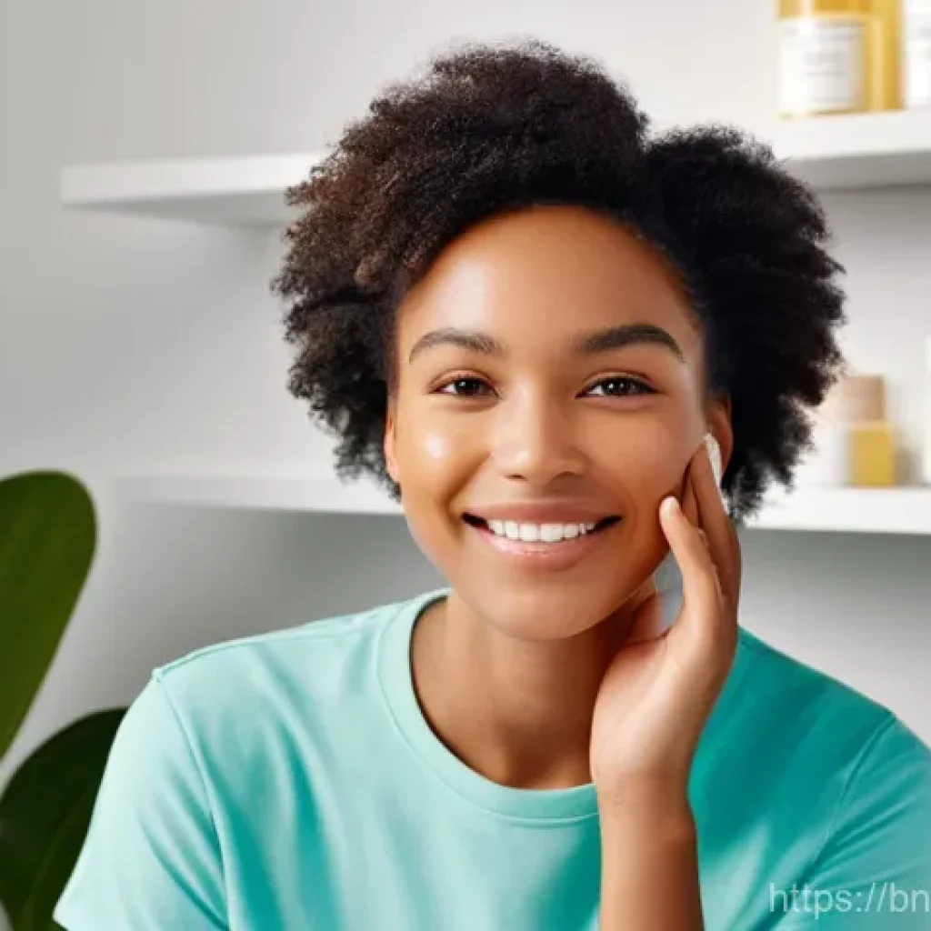 여드름 케어 솔루션 - **Morning Radiance Skincare Routine**
"A young adult, with naturally clear and glowing skin, is ...