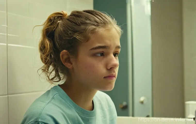 여드름 압출 치료법 - **Prompt 1: Emotional Impact of Acne on a Teenager**
"A thoughtful teenage girl, with a few visi...