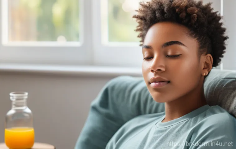 여드름 전용 스킨케어 추천 - A young woman in a brightly lit, minimalist Korean-style room, performing a double cleansing routine...