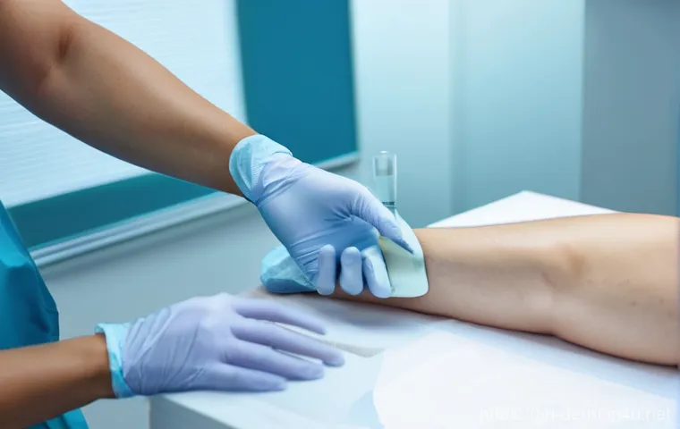 피부과 냉동 치료 효과 - Prompt 1: Precise Cryotherapy Application**